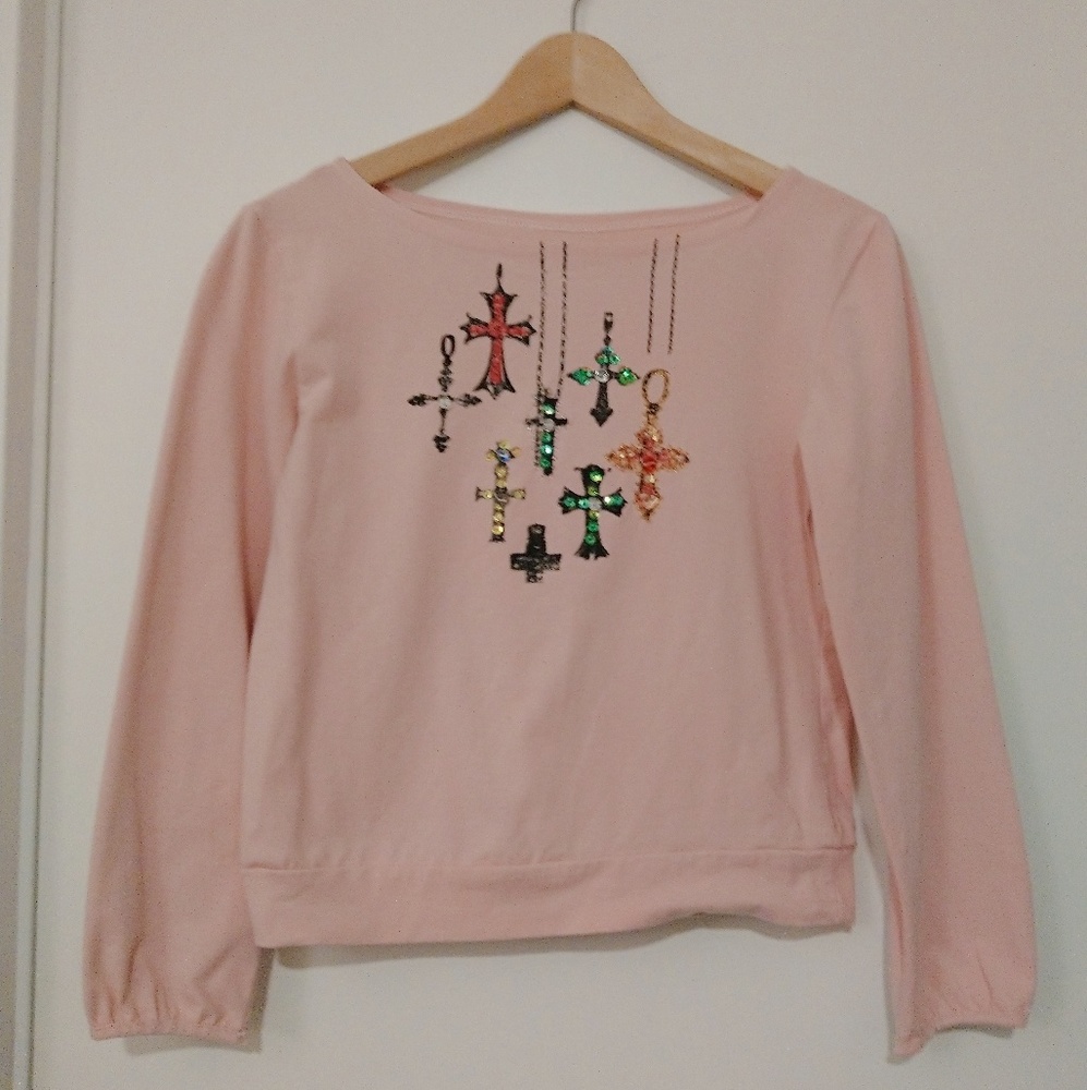 Pink diamond cross top